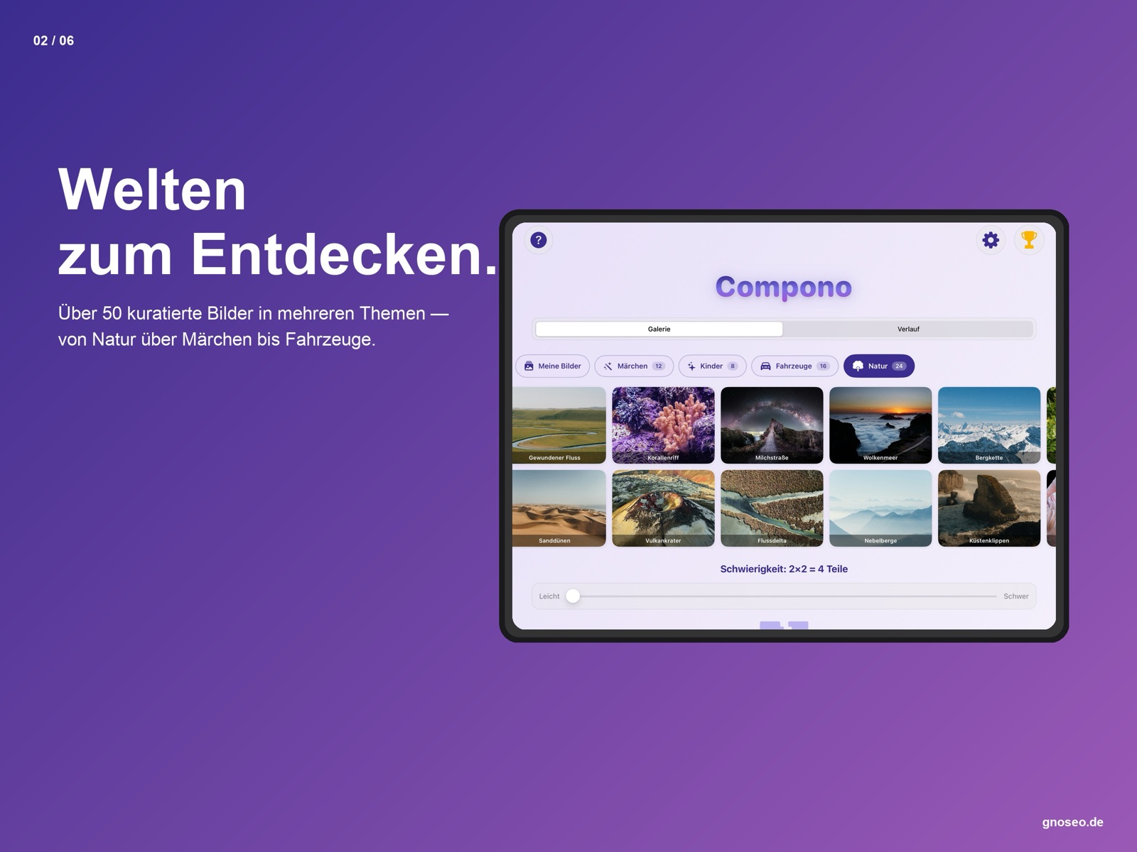 Compono Spielfeld mit aktiviertem Hinweis-System