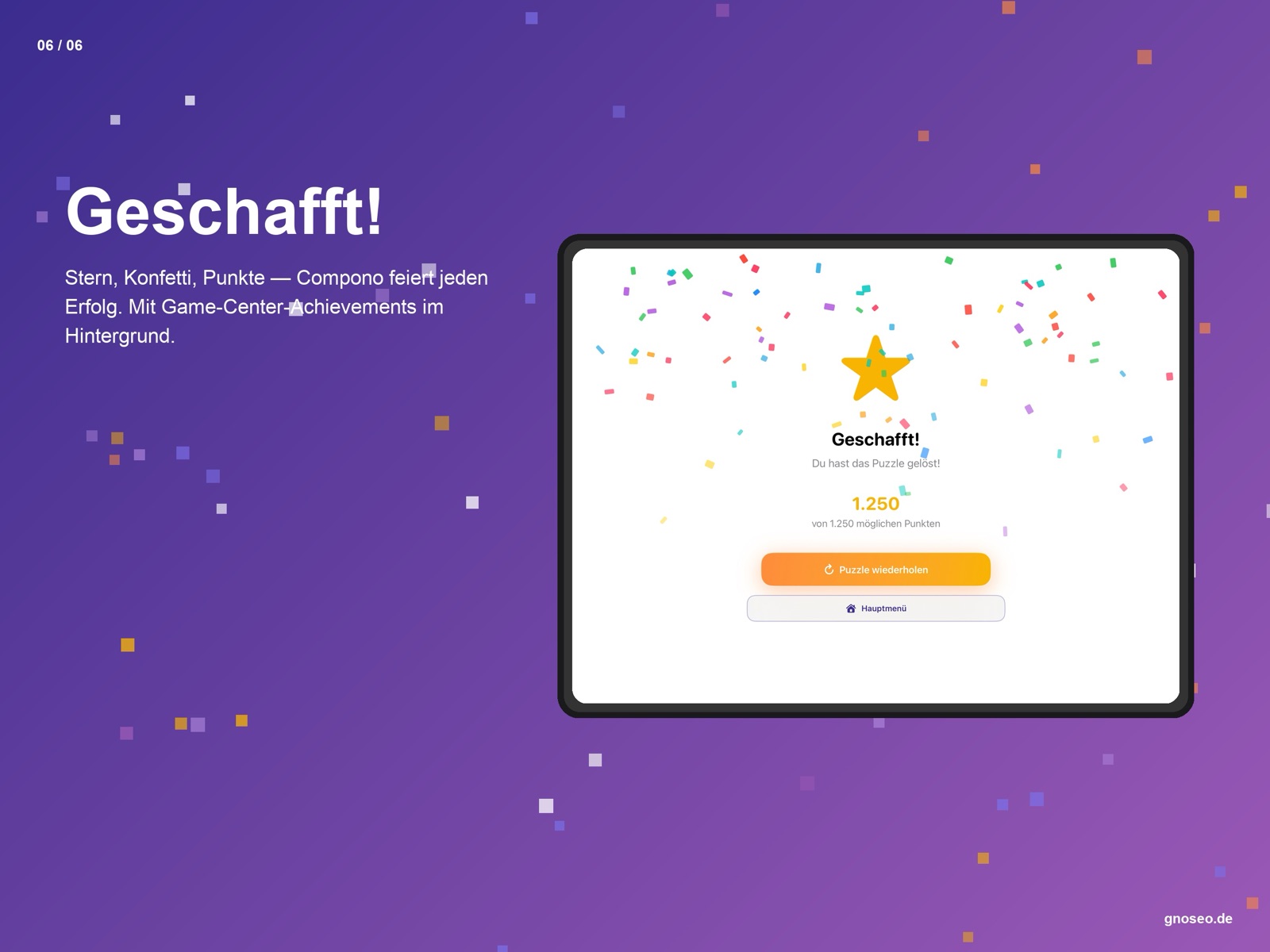 Compono Erfolgsbildschirm